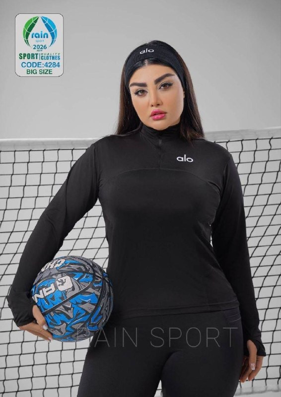بلوز ورزشی آستین انگشتی پلاس سایز