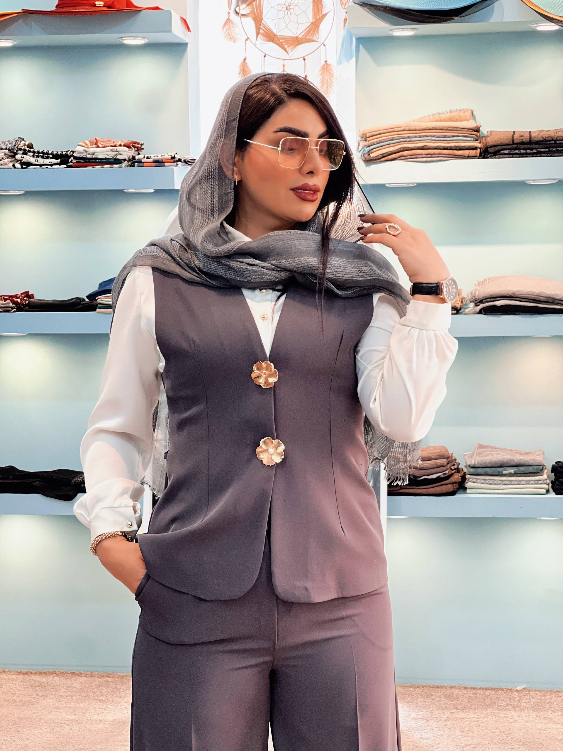 ست وست و شلوار کرپ مورگان