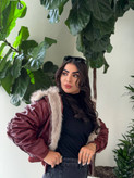 کاپشن چرم خزدار